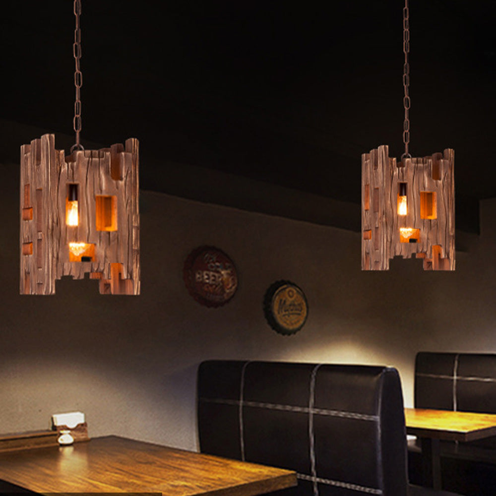 Epoch Moderne LED Pendelleuchte Holz/Metall Wohnzimmer/Esszimmer