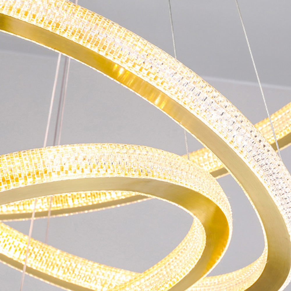 Kristy Modern Ring LED Kronleuchter Gold Wohn/Schlafzimmer Metall-Letslighting
