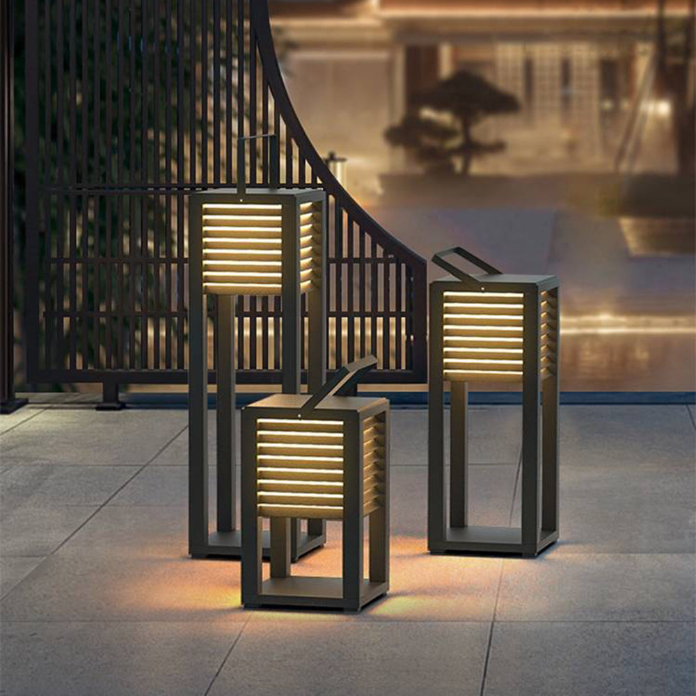 Ray Modern LED Außenstehleuchte Solar Schwarz Garten/Terrasse Metall Acryl