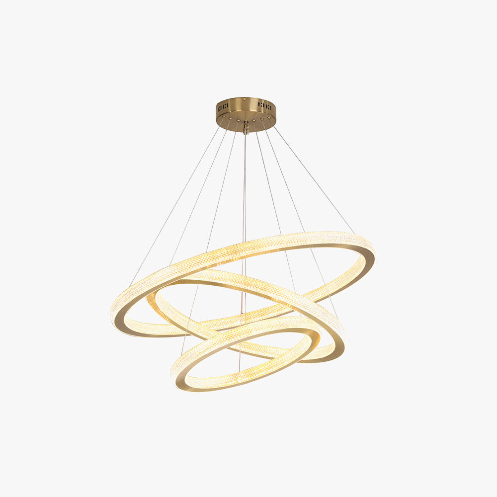 Kristy Modern Ring LED Kronleuchter Gold Wohn/Schlafzimmer Metall-Letslighting