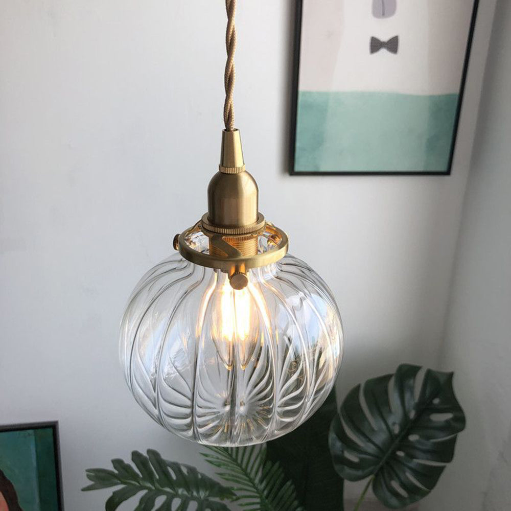 Valentina Retro Oval Glas/Metall Pendelleuchte, Grün/Klar/Schwarz Wohnzimmer