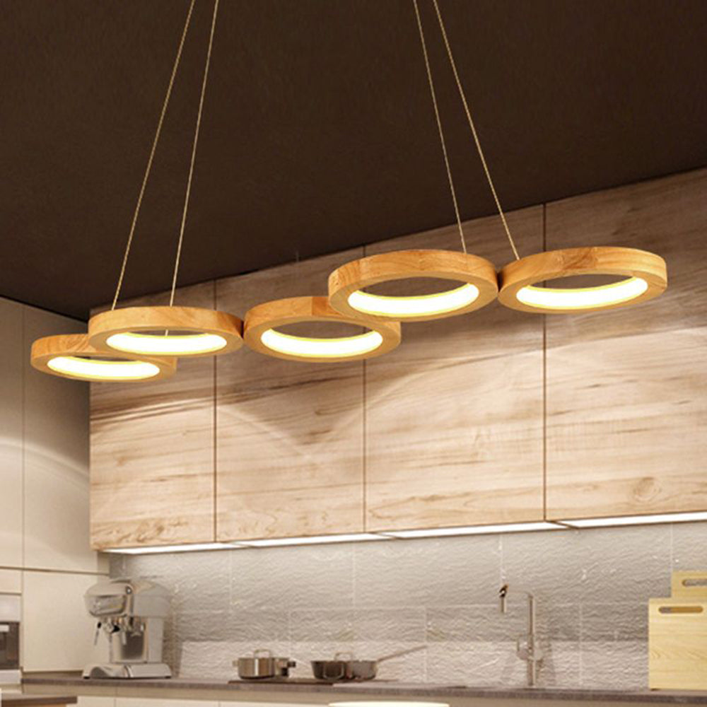 Arisha Modern Block Holz/Acryl LED Pendelleuchte Wohnzimmer