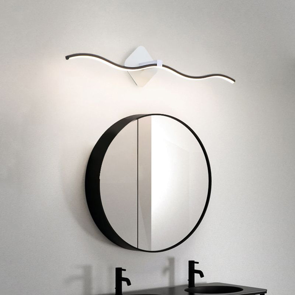 Arisha Minimalistische Lineare Metall-Wandleuchte, Schwarz/Weiß
