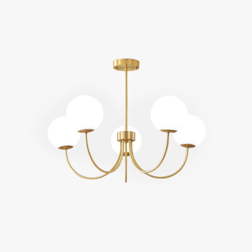 Valentina Vintage Pendelleuchte Glaskugel Wohnzimmer, Gold, Metall Glas