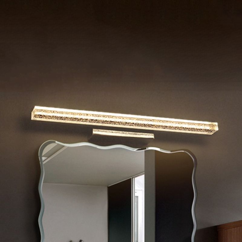 Arisha Modern Rechteckige LED WandleuchteSilber Badezimmer Metall Acryl Größen 20/40/59/80/99 cm