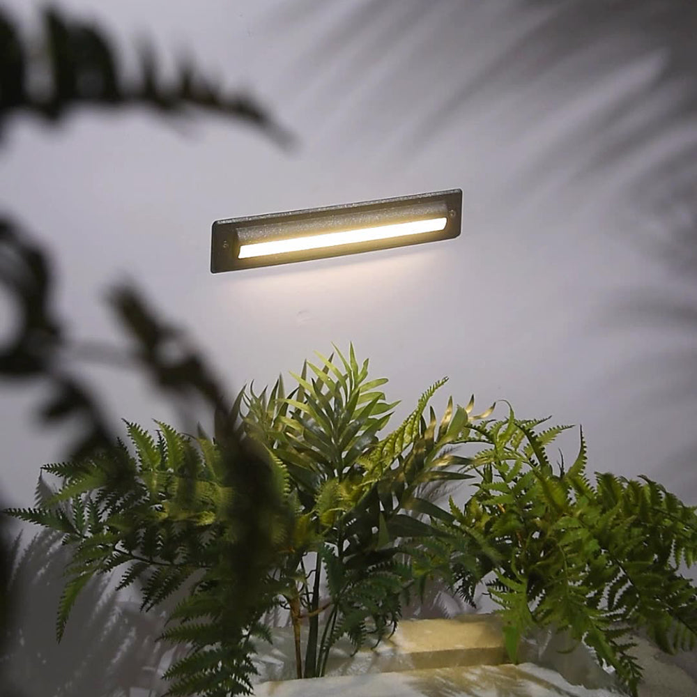Ray Modern LED Rechteck Außenleuchte Schwarz Flur/Garten/Terrasse Metall&Acryl 30CM Lang