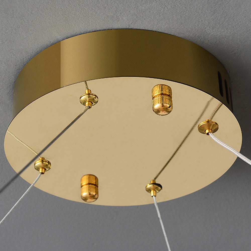 Kristy Kronleuchter luxuriös Rund LED Gold Glas Schlaf/Wohnzimmer-Letslighting