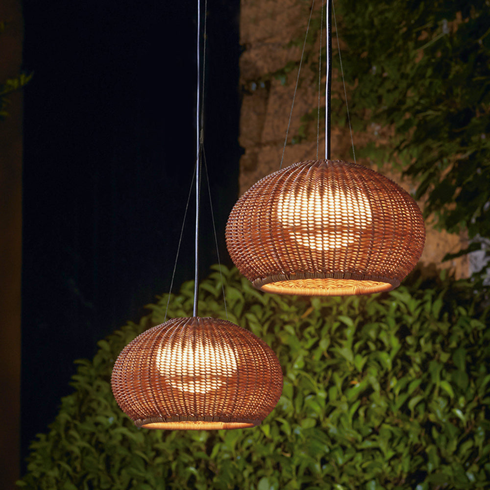 Ritta Design LED Außenpendelleuchte Garten/Terrasse/Flur Bambus&Acryl