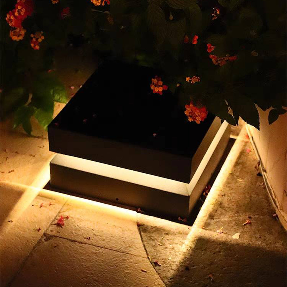 Ray Modern LED Außensokelleuchte Schwarz Garten/Balkon Solar