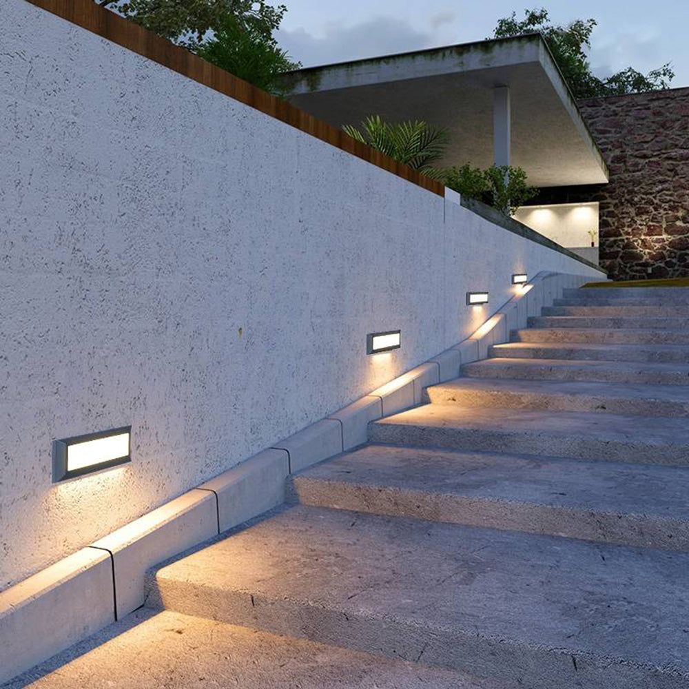 Ray  Außenwandleuchte Rechteck, Grau, Innen/Außen, Metall Modern LED