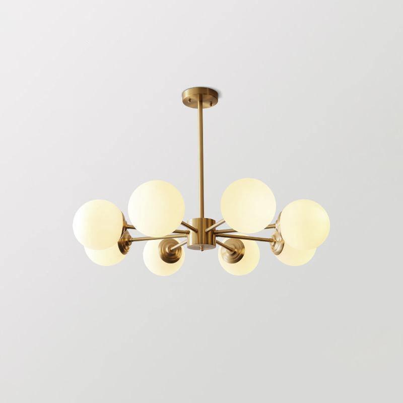 Lustra Kronleuchter Messing Opal Glas-Letslighting