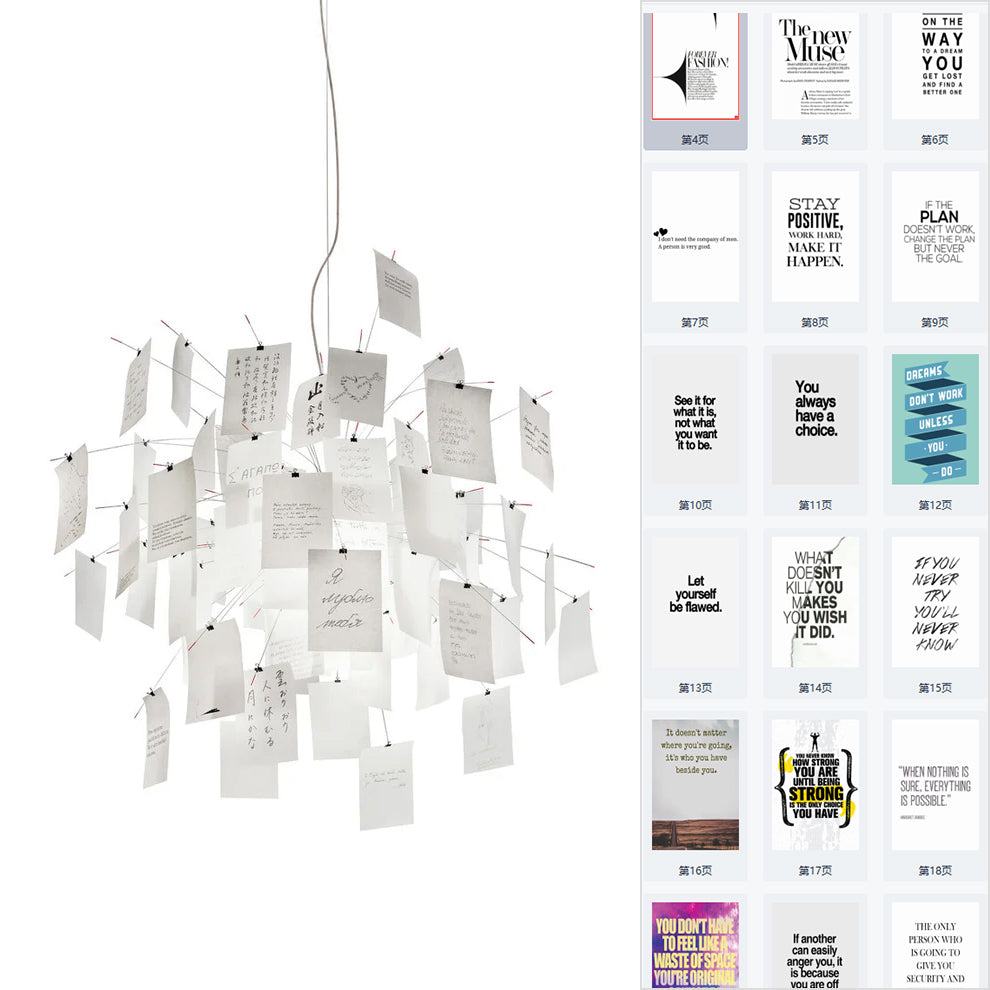 Ortheen Individual Creativity Paper Metal Chandelier - Letslighting