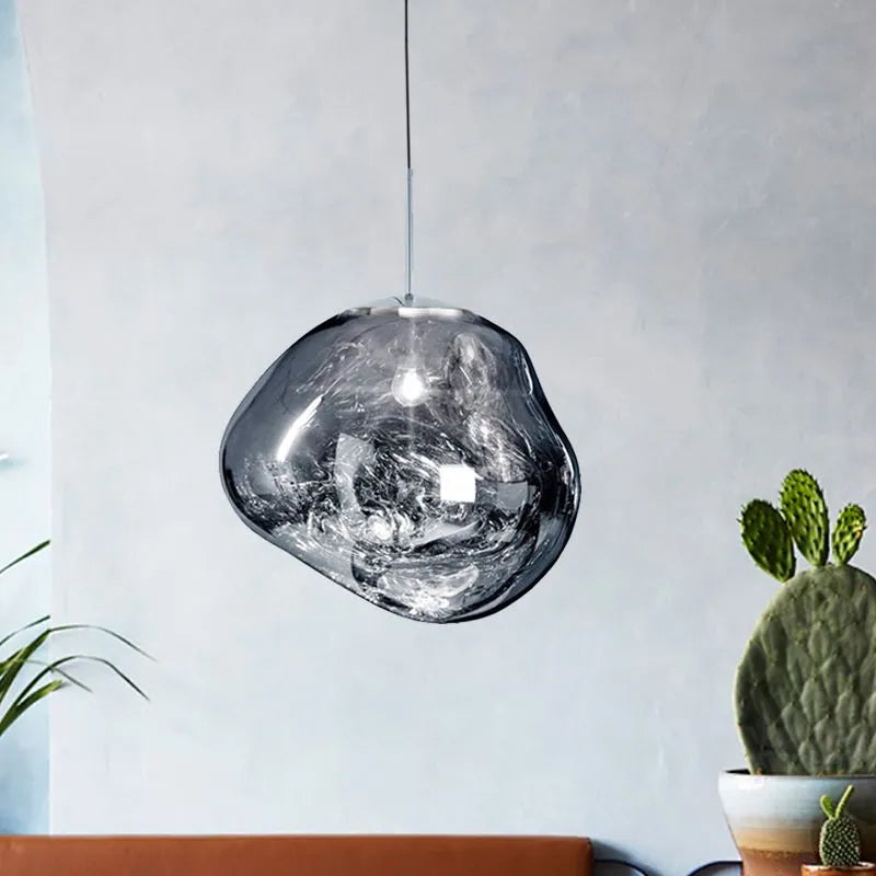 Valentina Melt Glas Pendelleuchte in Lavaoptik