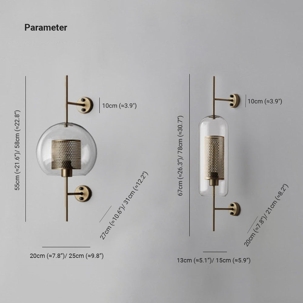 Valentina Industrial LED Wandleuchte Global, Silber/Gold, Innen