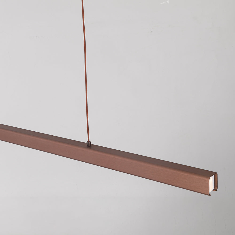 Edge Moderne LED Pendelleuchte Linear Schwarz/Braun Esszimmer Metall