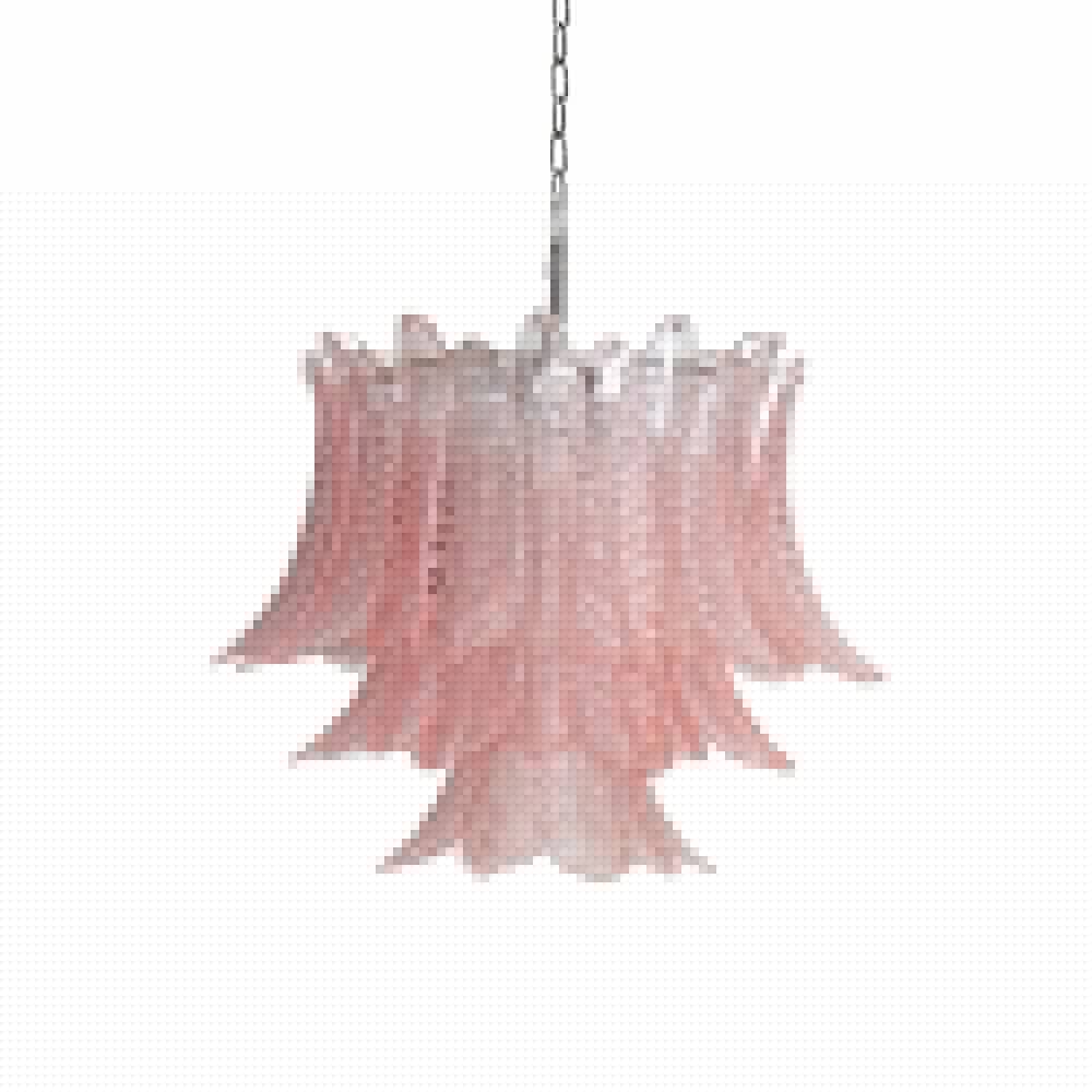 Aurora Chandelier Pink Leaf Glass Layered Graceful Luxury - Neutralighting