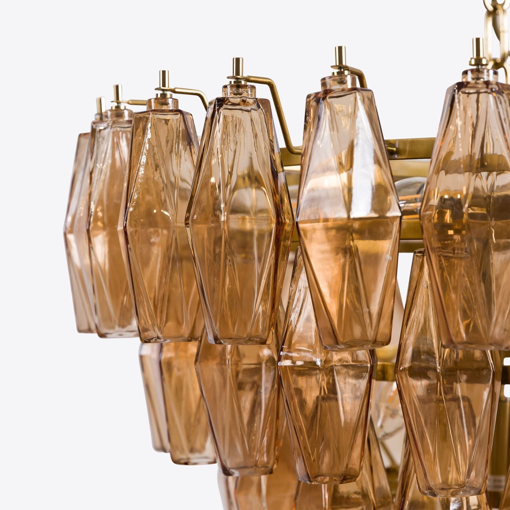 Aurora Chandelier Pink Faceted Glass Layered Vintage - Neutralighting