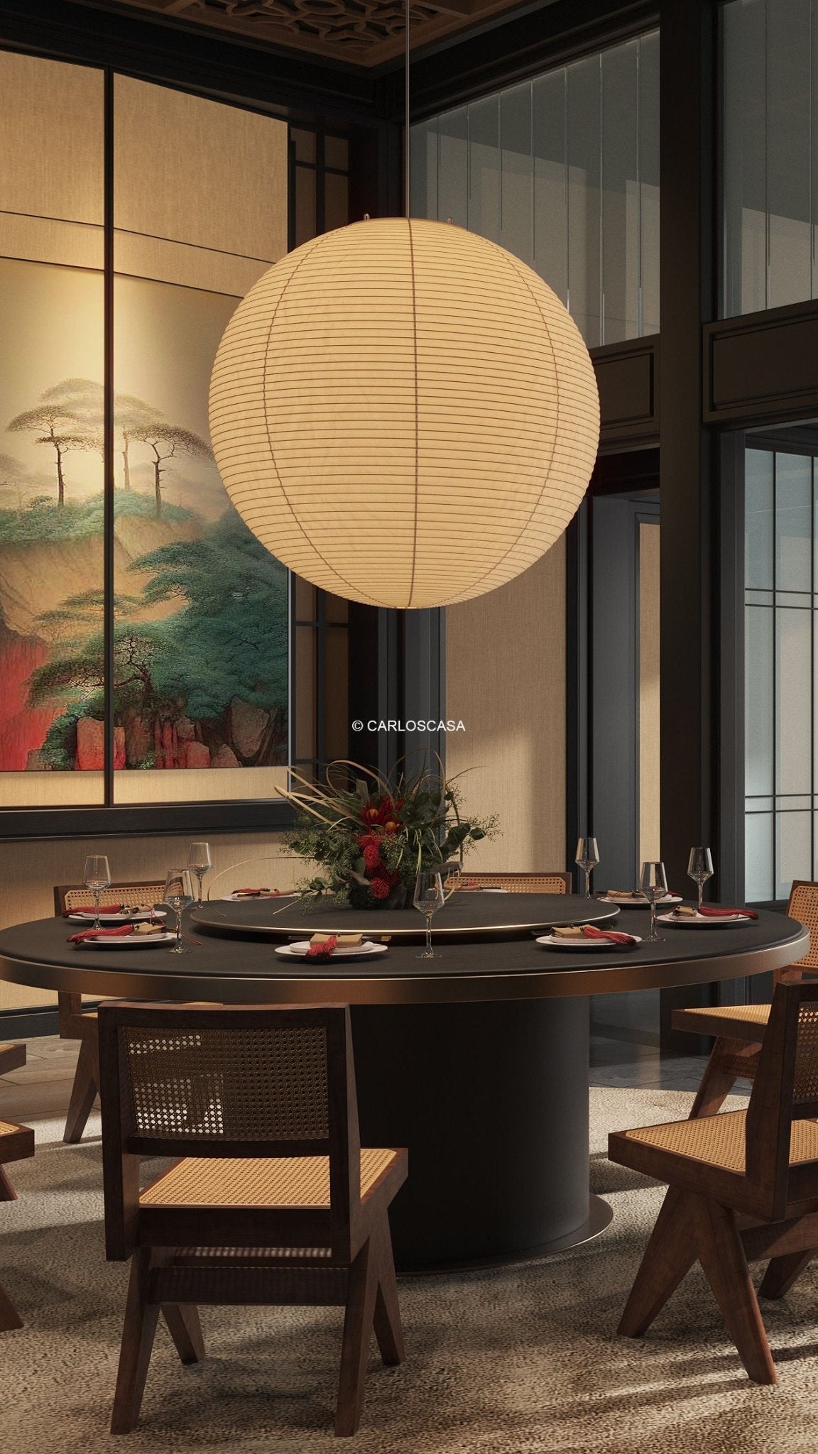 Washi Paper Round Series Pendant Lamp - Blowlighting