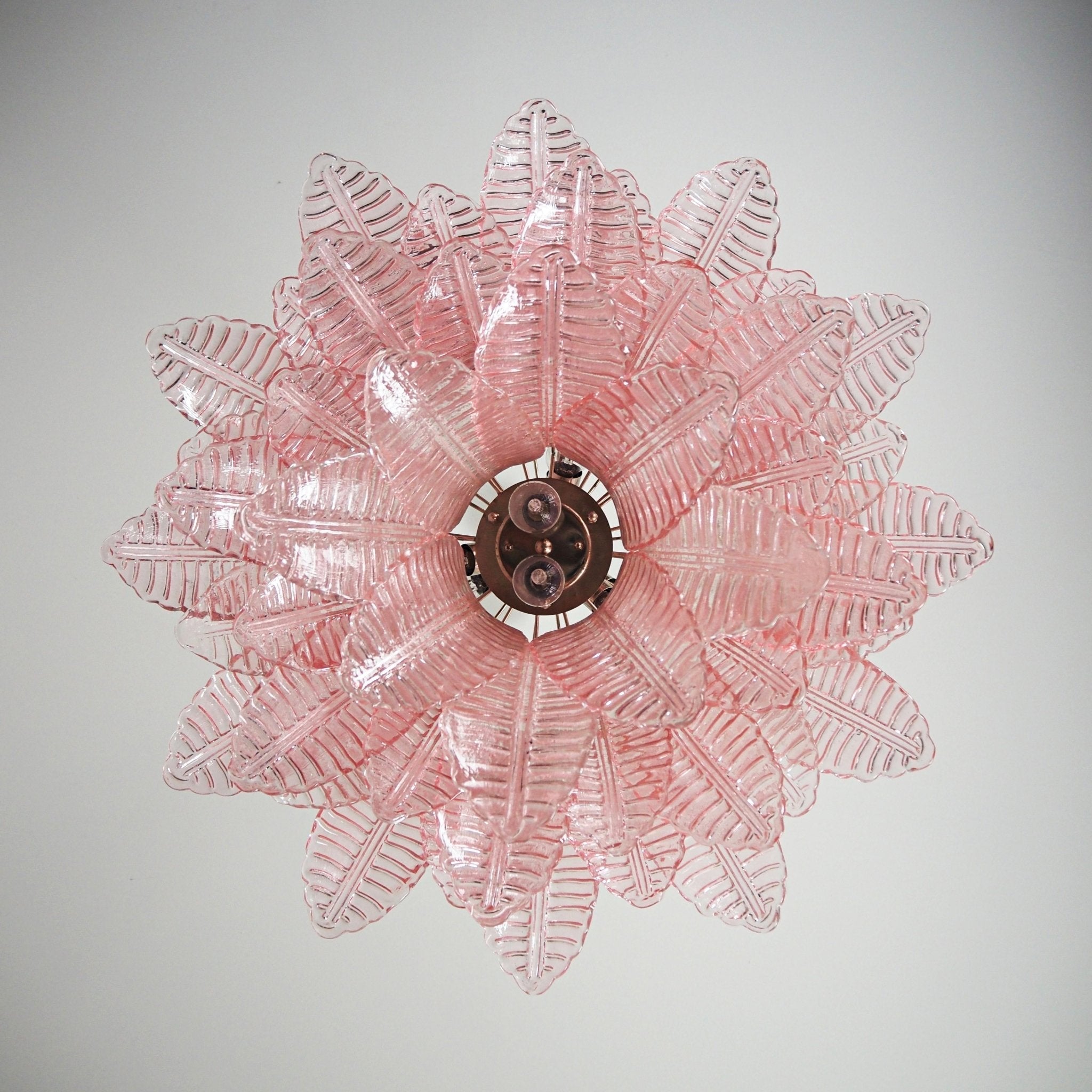 Aurora Chandelier Pink Leaf Glass Layered Graceful Luxury - Neutralighting