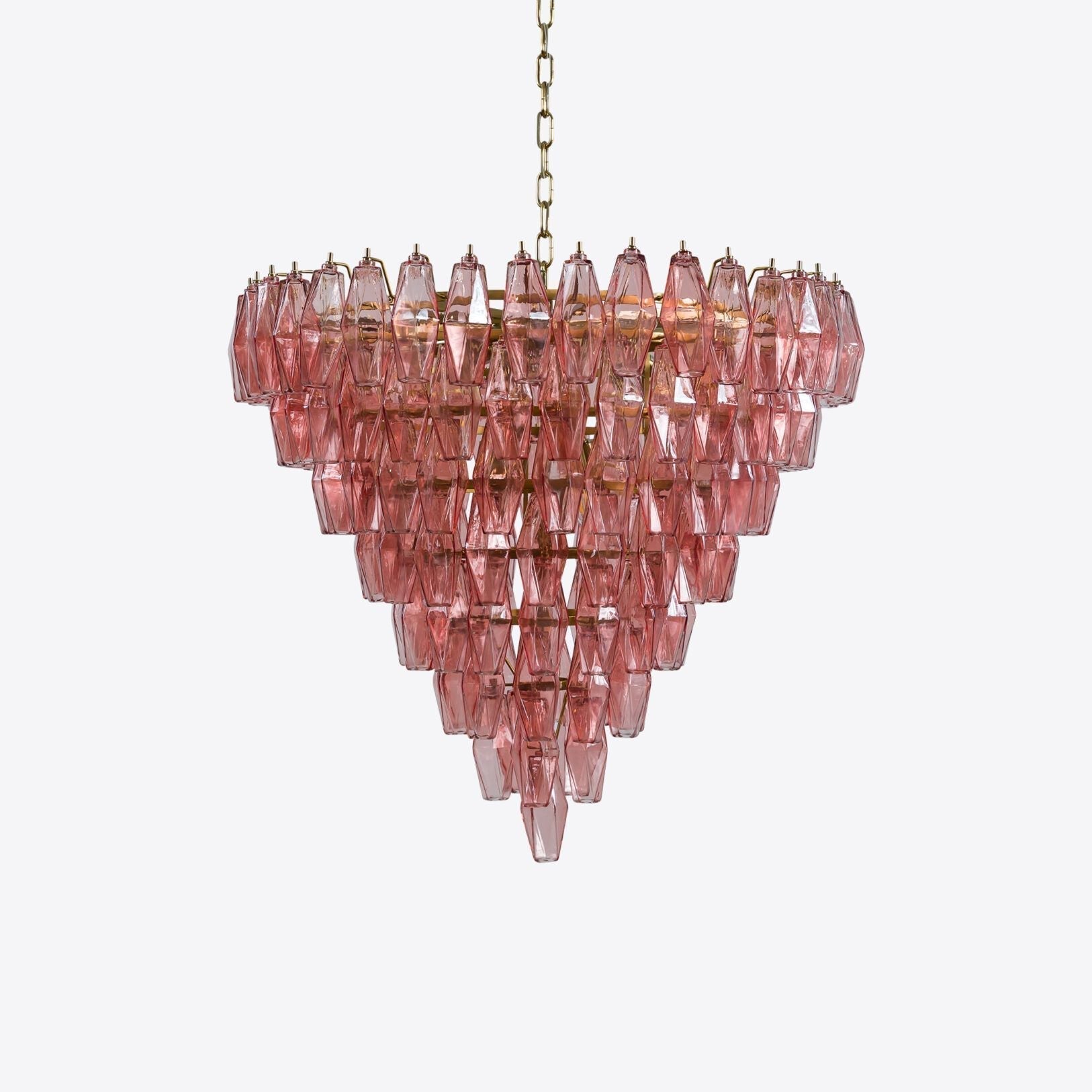 Aurora Chandelier Pink Faceted Glass Layered Vintage - Neutralighting