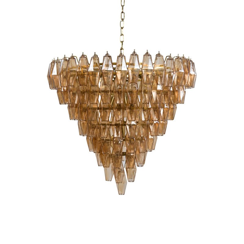 Aurora Chandelier Pink Faceted Glass Layered Vintage - Neutralighting
