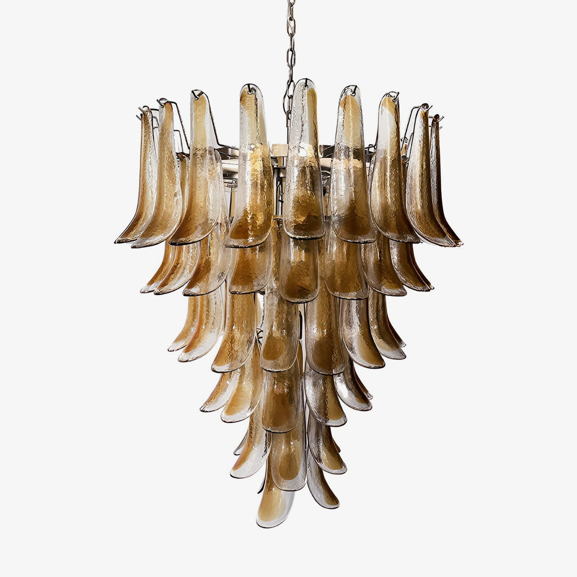 Aurora Chandelier Amber Glass Petals Layered Luxury - Neutralighting