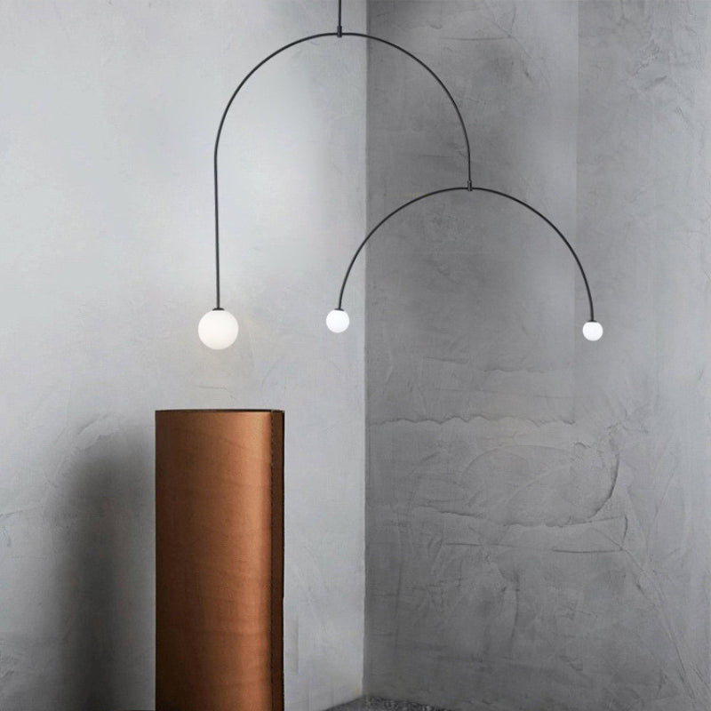 Avi Minimalistische LED Pendelleuchte Schlafzimmer Schwarz Glas