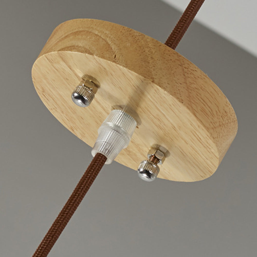 Muto Moderne LED Pendelleuchte Schlaf/Wohnzimmer Gold Holz/Stoff