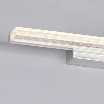 Arisha Modern Rechteckige LED WandleuchteSilber Badezimmer Metall Acryl Größen 20/40/59/80/99 cm