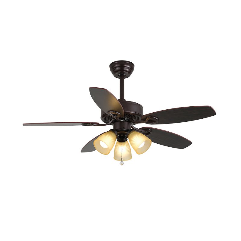 Solara Klassischer Holz-Glas Deckenventilator mit Beleuchtung