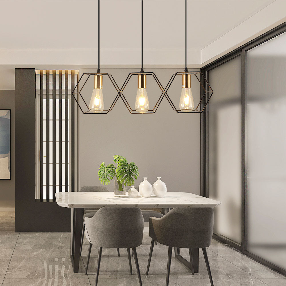 Arisha Modern Linear LED Pendelleuchte Schwarz Ess/Wohn/Schlafzimmer Metall