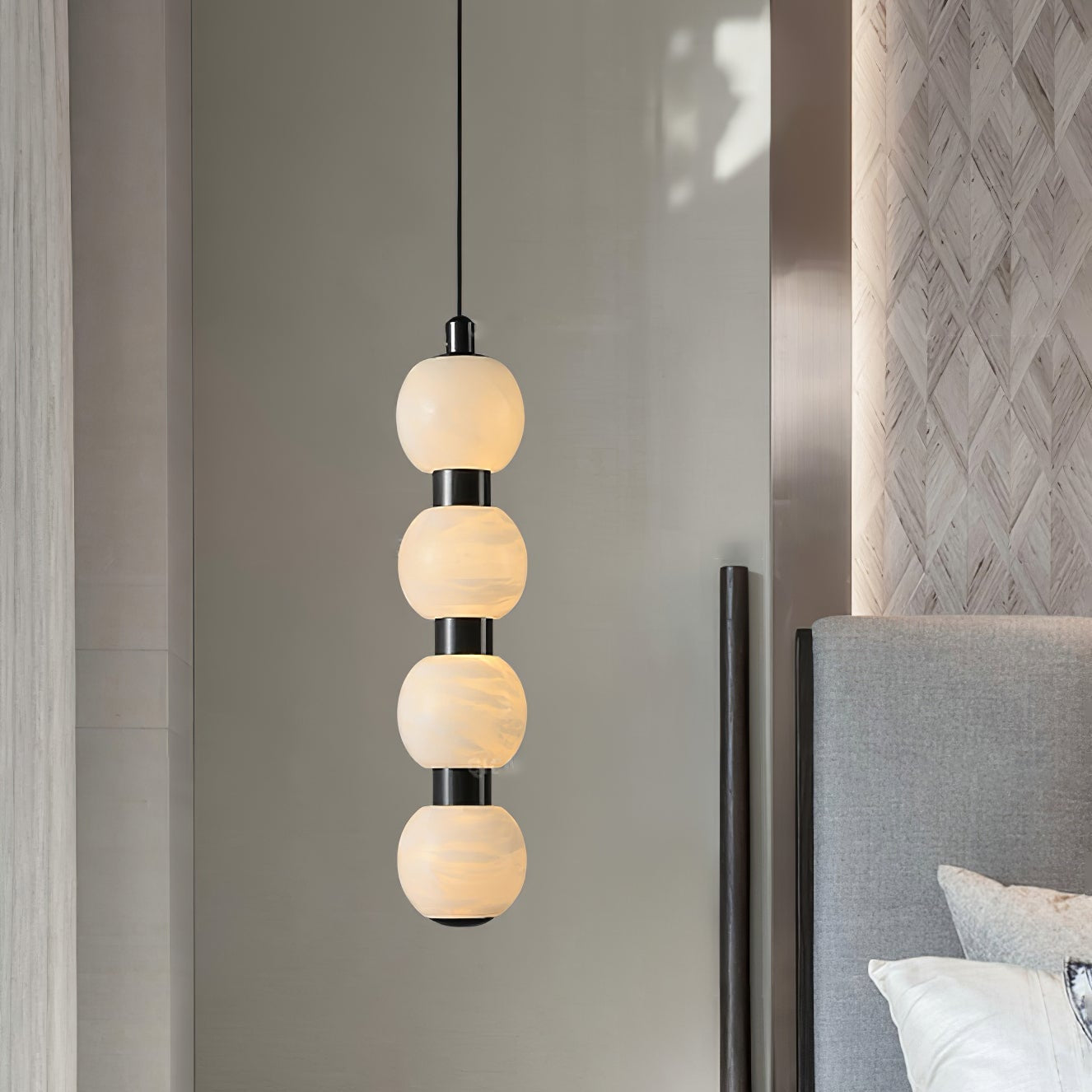Lyra Modern Alabaster Pendant Light Staircase - Neutralighting