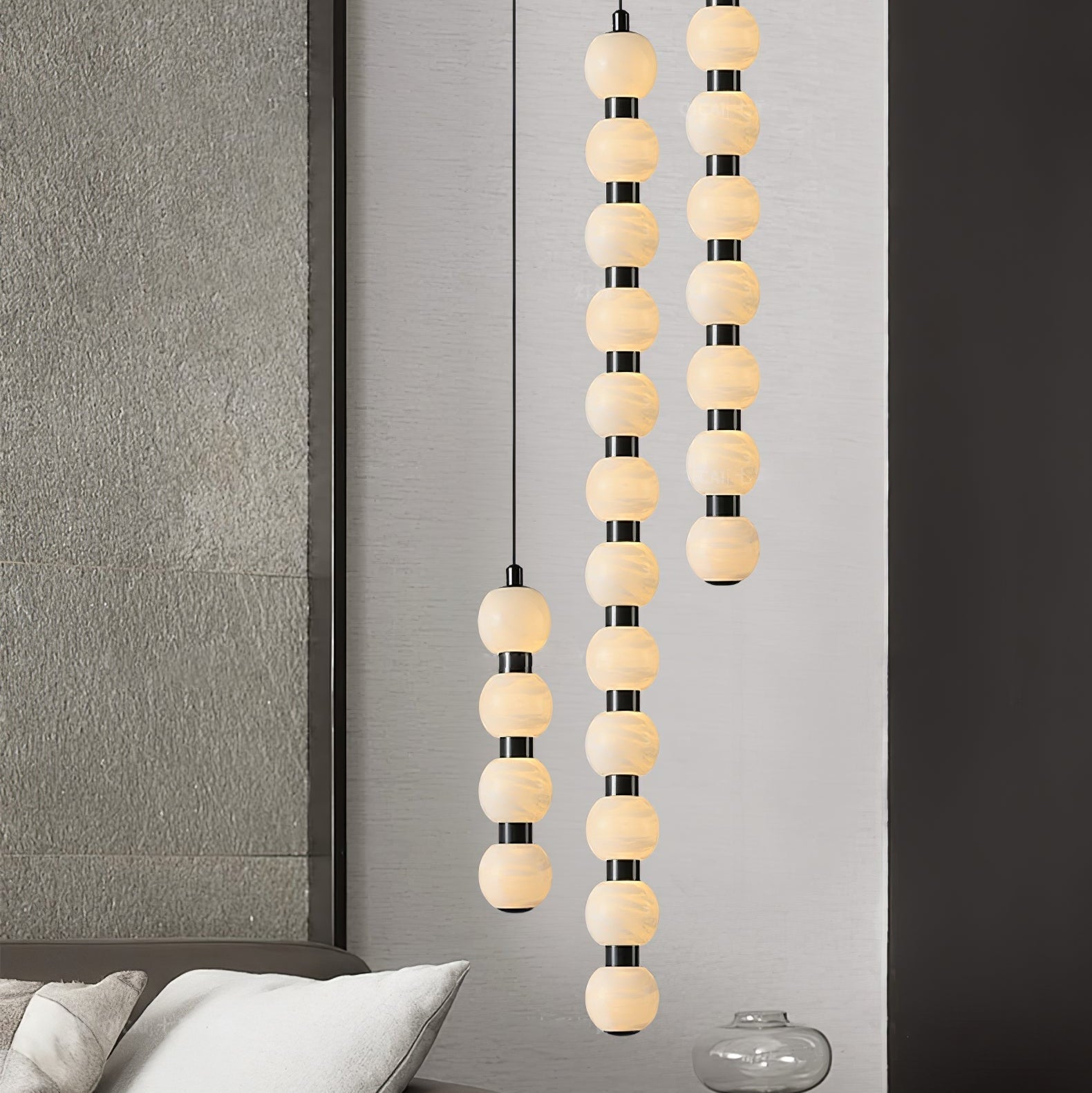 Lyra Modern Alabaster Pendant Light Staircase - Neutralighting
