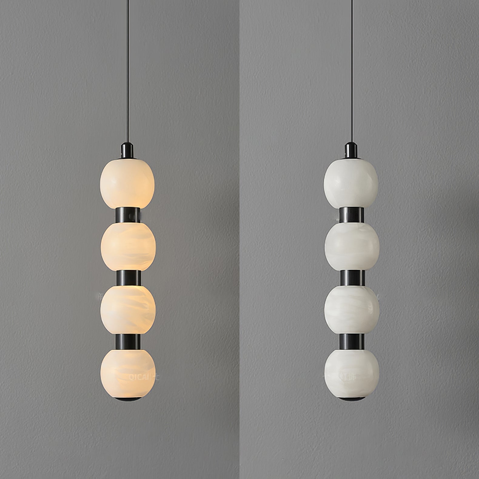 Lyra Modern Alabaster Pendant Light Staircase - Neutralighting