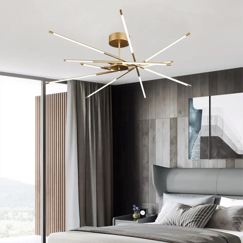 Arisha Modern Linear LED Deckenleuchte Schwarz/Gold Wohn/Schlafzimmer Metall/Acryl Multi-Flammig-Letslighting