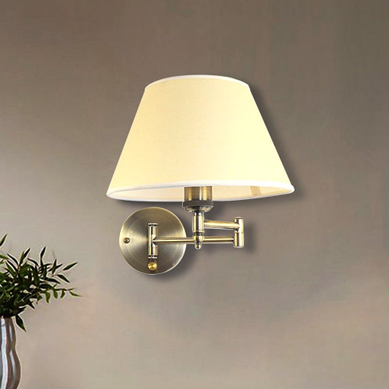 Arisha Vintage Wandleuchte Plissee, Weiß/Beige, Wohnzimmer, Stoff
