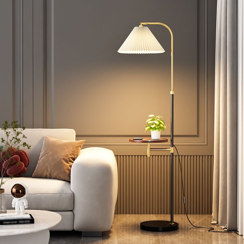 Muto Modern LED Stehlampe Gold/Schwarz Wohn/Schlaf/Arbeitszimmer Metall&Textil