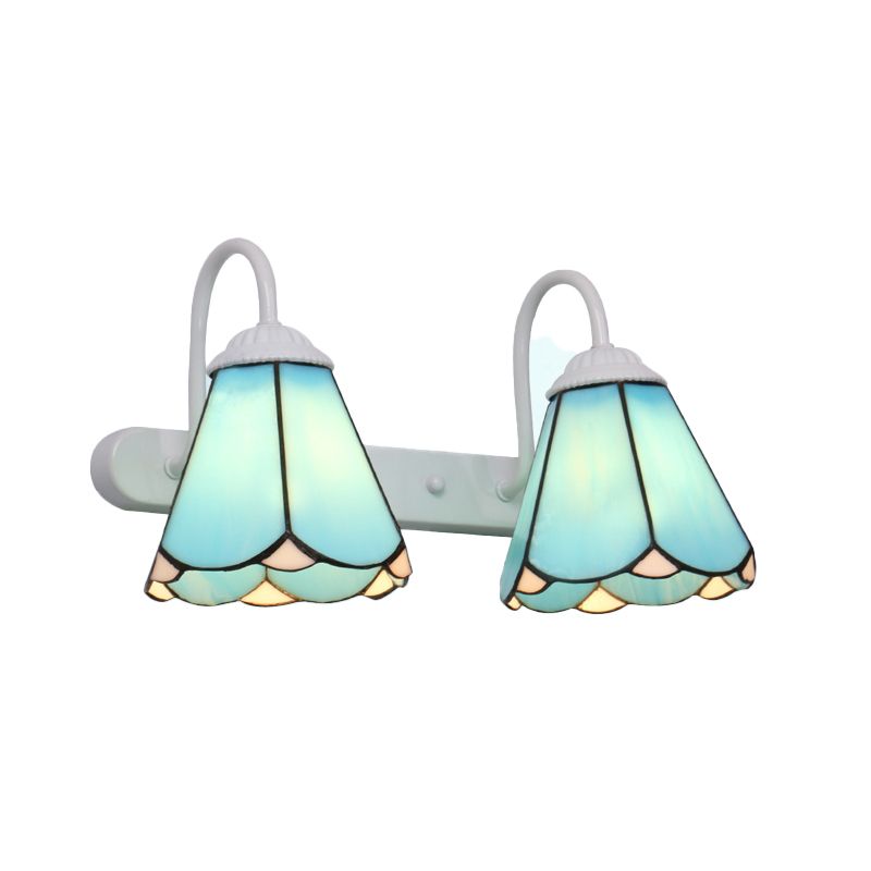 Arisha Vintage Blume LED Wandleuchte Schwarz/Weiß/Blau Schlafzimmer/Flur Metall/Glas