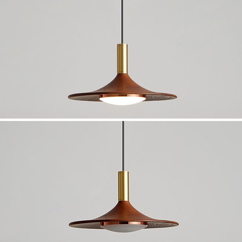 Arisha Modern LED Pendelleuchte Braun Wohn/Schlaf/Esszimmer Metall&Holz 1/2/3-flammig ∅25CM/35CM