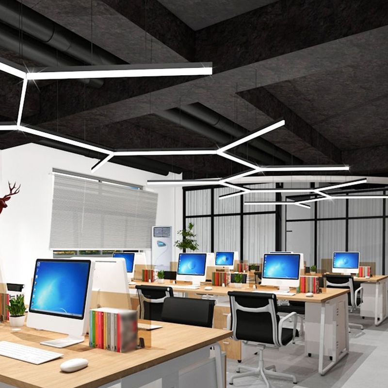 Arisha Modern Linear LED Pendelleuchte Schwarz Wohn/Ess/Schlafzimmer Metall&Acryl