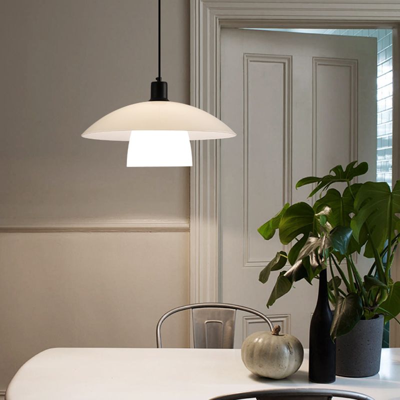 Arisha Modern LED Pendelleuchte Weiß Esszimmer Esstisch Metall&Glas