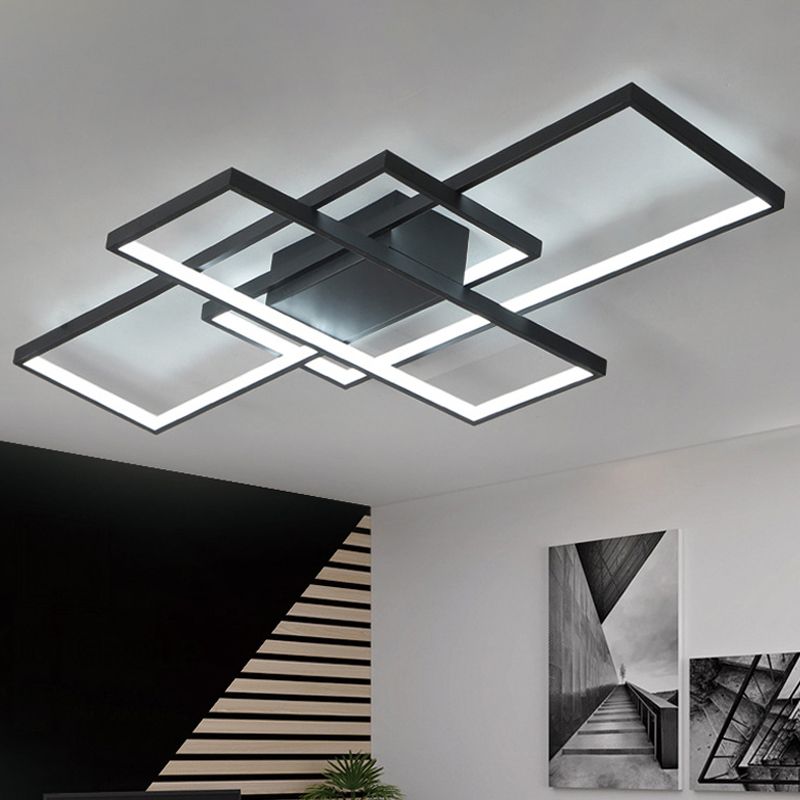 Arisha Deckenleuchte, Polygonal, Schwarz/Weiß, Wohnzimmer/Schlafzimmer
