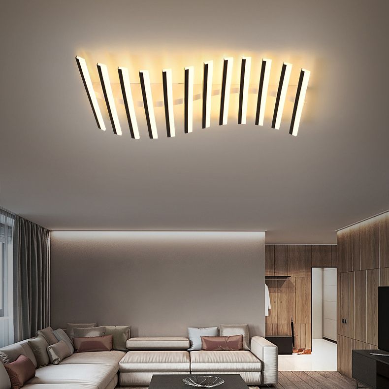 Arisha Zeitgenössisch Linear LED Deckenleuchte Schwarz/Weiß Wohn/Esszimmer-Letslighting