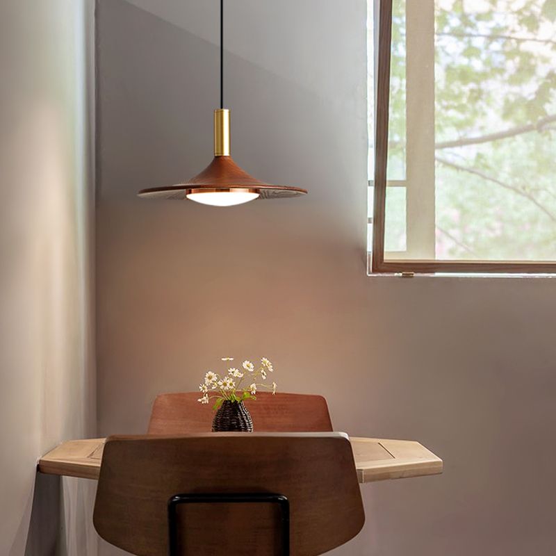 Arisha Modern LED Pendelleuchte Braun Wohn/Schlaf/Esszimmer Metall&Holz 1/2/3-flammig ∅25CM/35CM