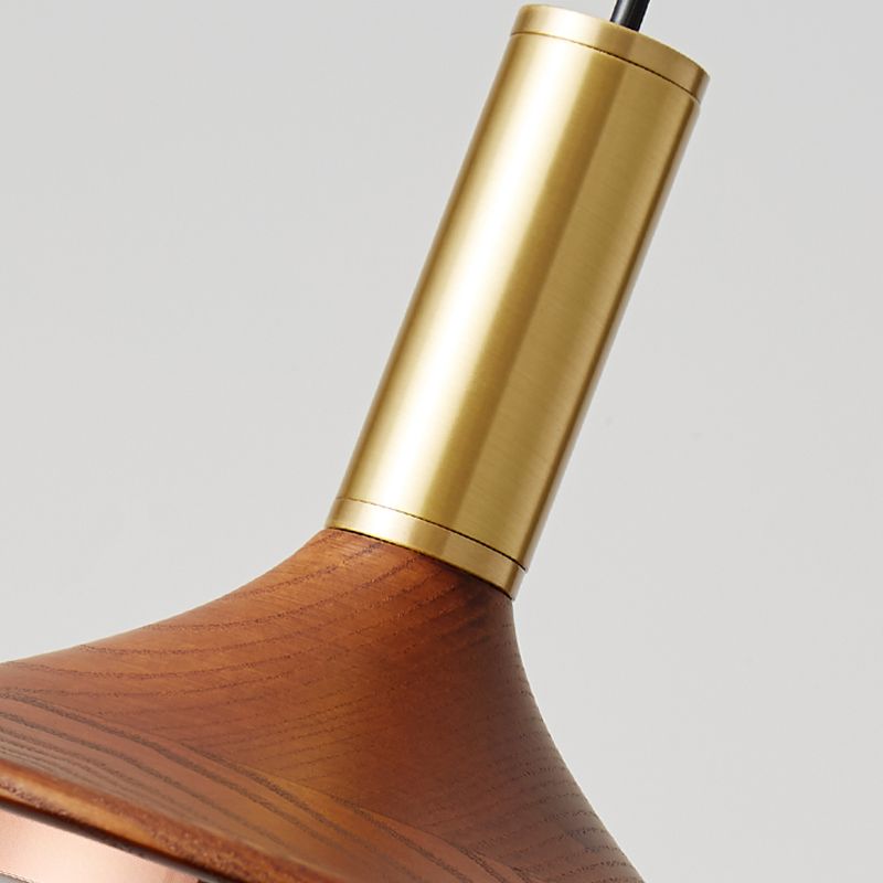 Arisha Modern LED Pendelleuchte Braun Wohn/Schlaf/Esszimmer Metall&Holz 1/2/3-flammig ∅25CM/35CM