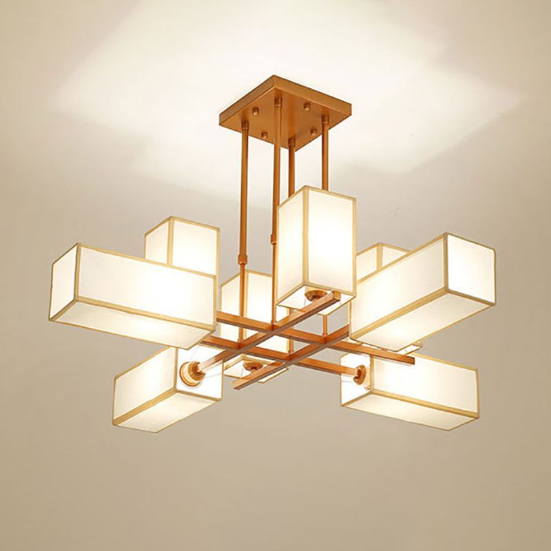 Arisha Design LED Kronleuchte Schwarz/Gold Wohnzimmer/Schlafzimmer Metall Textil