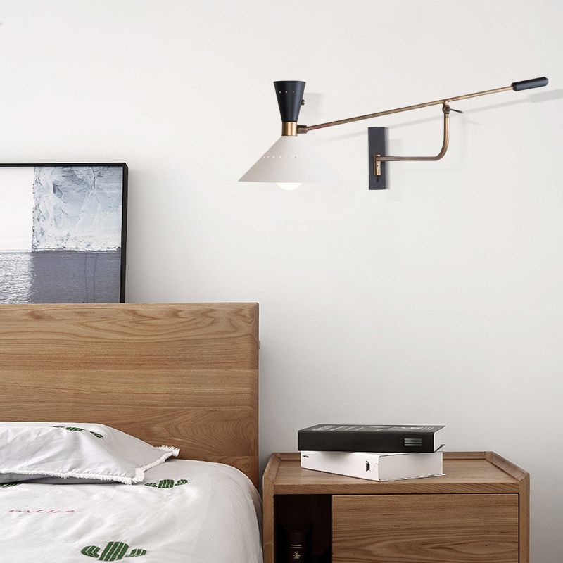 Arisha Nordic Wandleuchte Verstellbar, Weiß, Schlafzimmer, Metall