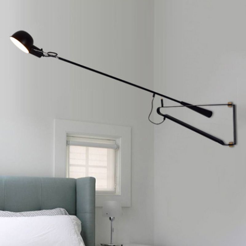 Silva Industrie LED Wandleuchte Innen Verstellbarem Arm Metall Schwarz/Weiß Schlafzimmer