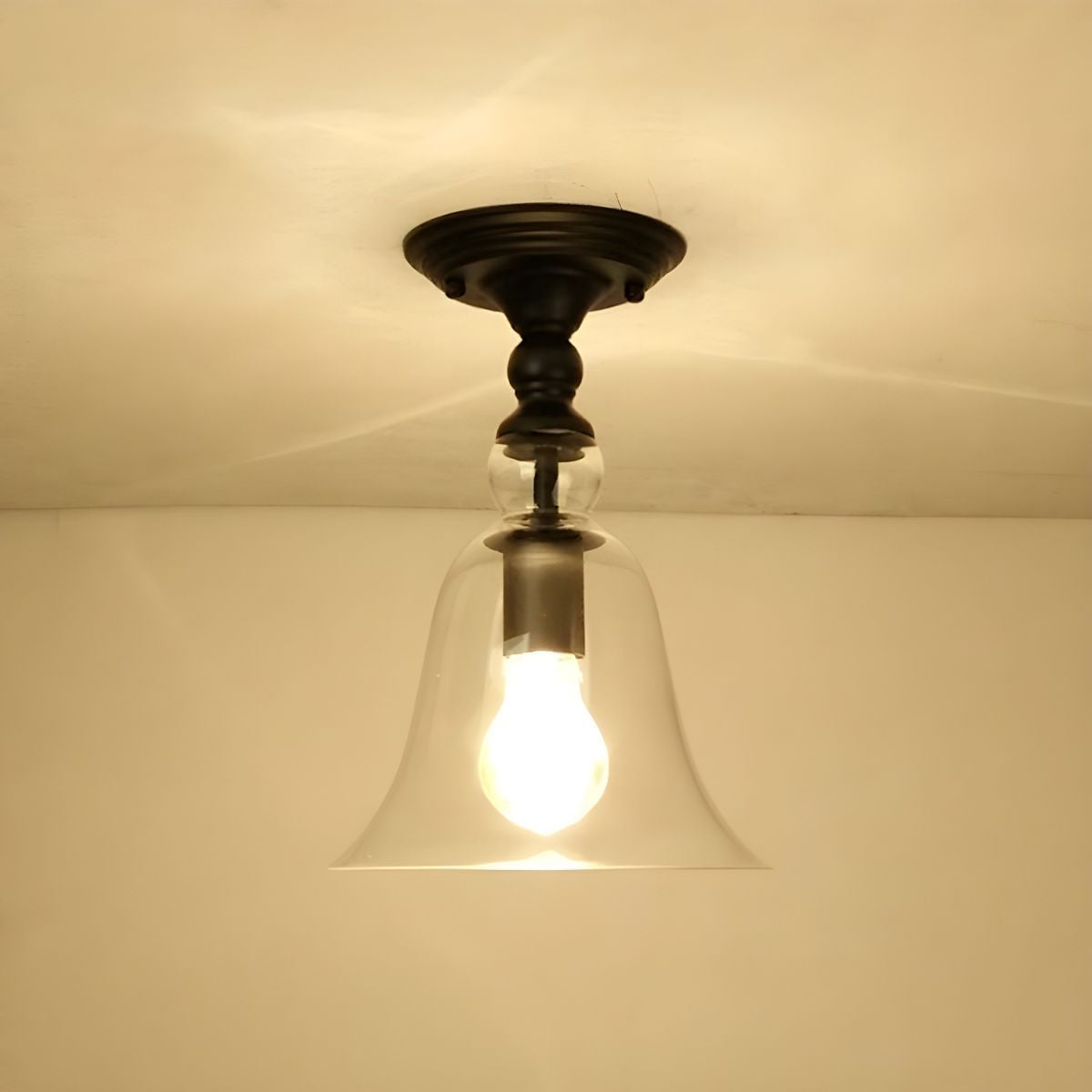 Silva Industrielle DeckenleuchteGlas, schwarz
