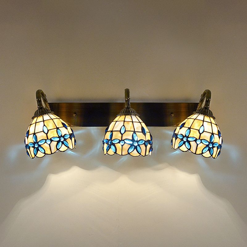 Arisha Vintage Blume LED Wandleuchten Braun Wohn/Schlafzimmer Metall/Glas